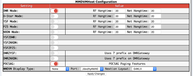 MMDVMHost configuration