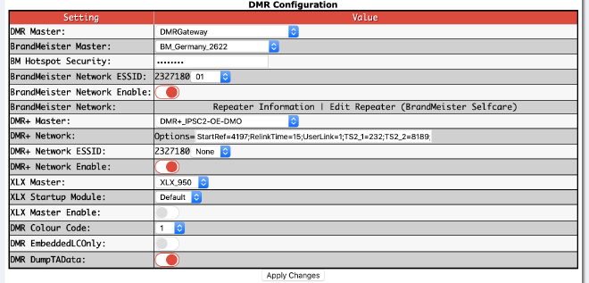 DMR configuration